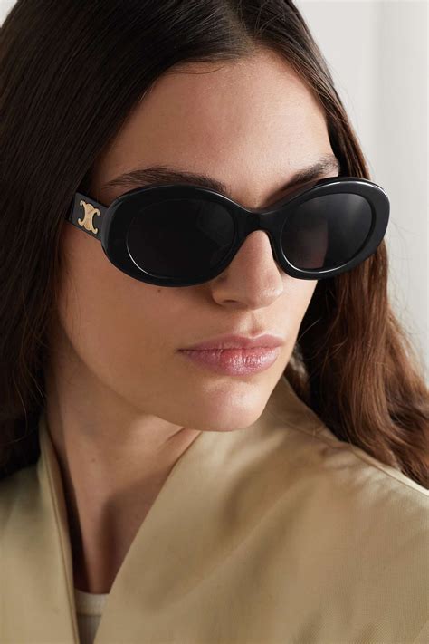 celine triomphe 01 oval sunglasses|TRIOMPHE 01 SUNGLASSES IN ACETATE.